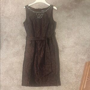 Elegant Brown Sleeveless Dress